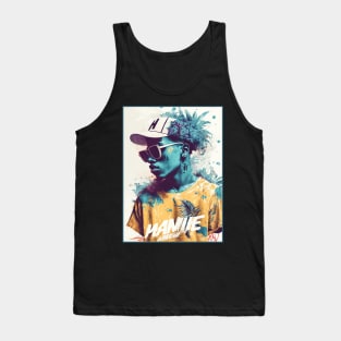 Vibrant graphic illustration of a man designed in streetart style Tank Top